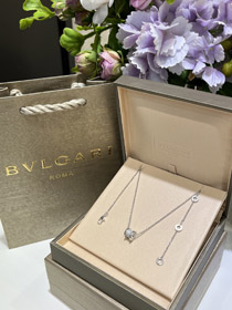 Bulgari white full diamond spring waist necklace-3715  